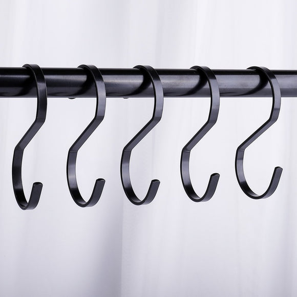 Black S Hooks Large Heavy Duty Outdoor S Hooks Hanging Plants Clothes S Hooks Hanging Pots Pans Closet Rod S Shaped Hooks 10 Pack 4 in