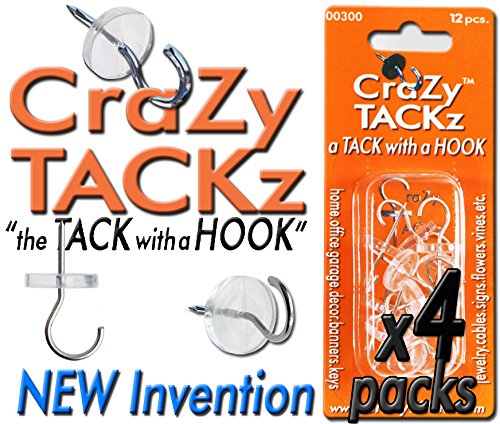 Crazy TACKz 48tacks (Round & Clear) (4pk=48 Tacks)