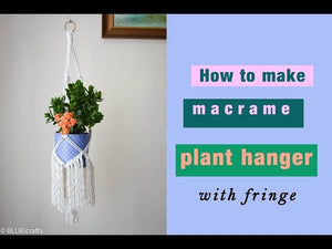 How to make macrame plant hanger with fringe - macrame planters - DIY tutorial - EN/PL by Blueicrafts (2 years ago)