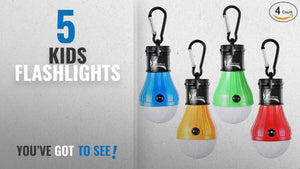 Top 5 Kids Flashlights [2018]: LED Tent Light Bulb with Clip Hooks, Small But Bright 150 Lumens LED ...