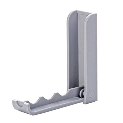 YJYdada Folding Door Back Space Saving Clothes Hanger Hook Rack for Bathroom Bedroom (Gray)