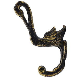 HERNGEE Metal Wall Hooks Heavy Duty Decorative Wall Hooks Small Wrought Iron Hooks for Hanging Plants/Coats/Bird feeders Metal/Iron Hook Screw