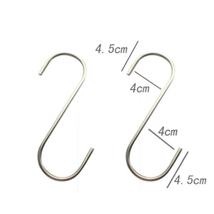 UZZOâ¢5x Stainless Rust-Resistant Heavy Duty S Shape Hooks Kitchen Spoon Pan Pot Hanging Hooks Hangers, Bath Towels Shower,Hat Hanger Hooks