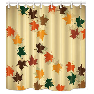 NYMB Leaves Decor, Colored Maple Leaves Fall Down in Autumn Season Bath Curtain, Polyester Fabric Waterproof Shower Curtain, 69X70 in, Shower Curtains Hooks Included, Orange Yellow(Multi13)