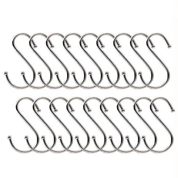 20 Pack S Shaped Hanging Hooks, 3.14