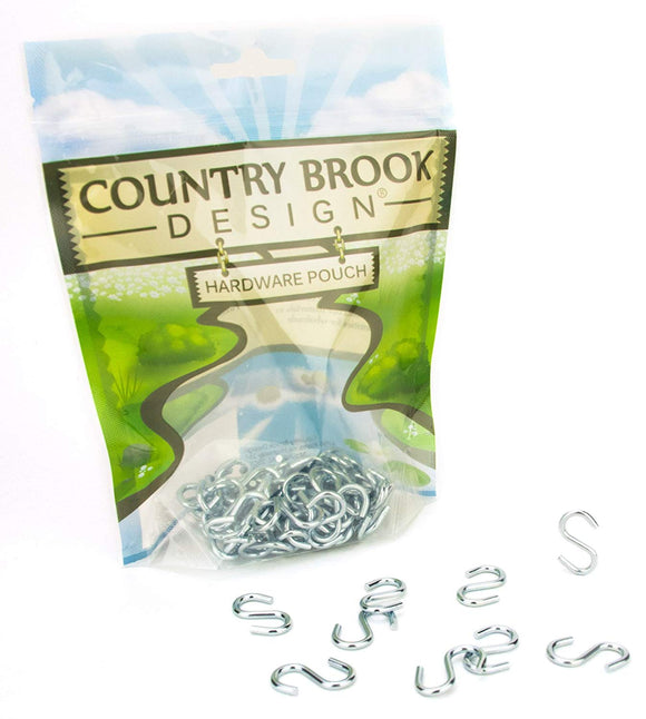 25 - Country Brook Design 1 Inch Nickel Plated S-Hooks