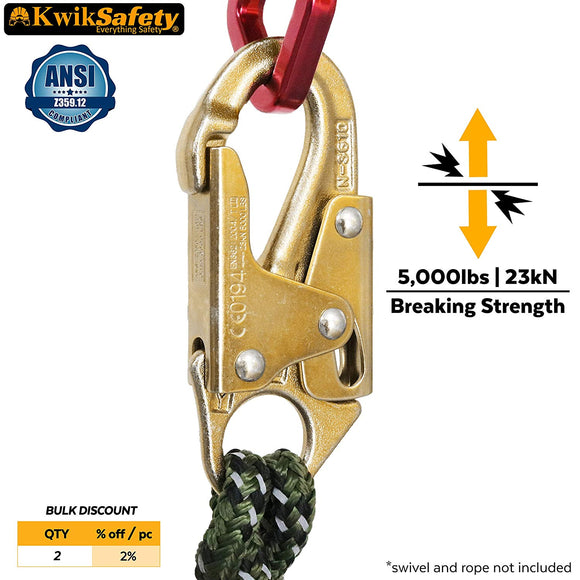 KwikSafety BOND  N-3610 Yoke ANSI Compliant Double Lock Snap Hook